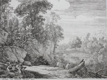 Load image into Gallery viewer, Herman van Swanevelt. A rest on the flight into Egypt. Etching. 1620-1655.
