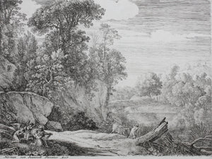 Herman van Swanevelt. A rest on the flight into Egypt. Etching. 1620-1655.