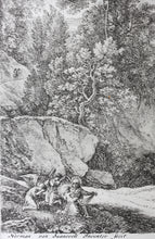 Load image into Gallery viewer, Herman van Swanevelt. A rest on the flight into Egypt. Etching. 1620-1655.
