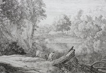 Load image into Gallery viewer, Herman van Swanevelt. A rest on the flight into Egypt. Etching. 1620-1655.
