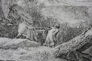 Herman van Swanevelt. A rest on the flight into Egypt. Etching. 1620-1655.