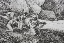 Load image into Gallery viewer, Herman van Swanevelt. A rest on the flight into Egypt. Etching. 1620-1655.
