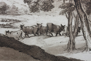 Claude Lorrain, after. A Landscape. Etching by R. Earlom. 1810.