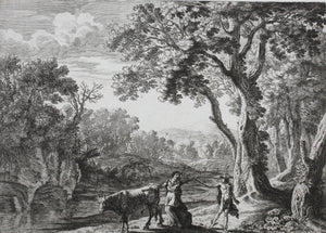 Herman van Swanevelt. Mercury turning Battus into stone. Etching. 1629-1641.