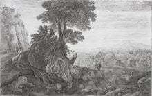 Load image into Gallery viewer, Herman van Swanevelt. Italianate landscape with figures. Etching. 1620-1655.
