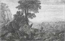Load image into Gallery viewer, Herman van Swanevelt. Italianate landscape with figures. Etching. 1620-1655.
