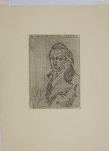 Victor Joseph Roux-Champion. Portrait d'Emile Bernard. Etching. Early XX C.
