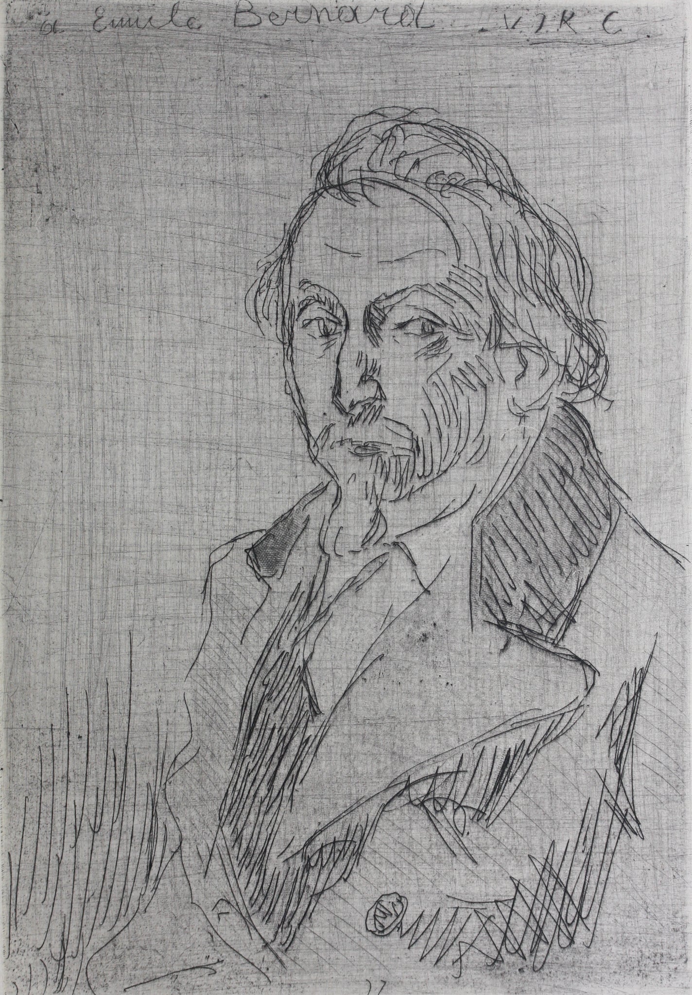 Victor Roux Victor Joseph Roux-Champion. Portrait d'Emile Bernard. Etching. Early ...