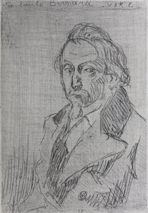 Victor Joseph Roux-Champion. Portrait d'Emile Bernard. Etching. Early XX C.