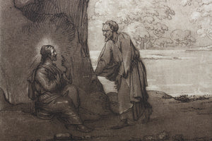 Claude Lorrain, after. A Landscape - Christ tempted. Etching by Richard Earlom. 1802.