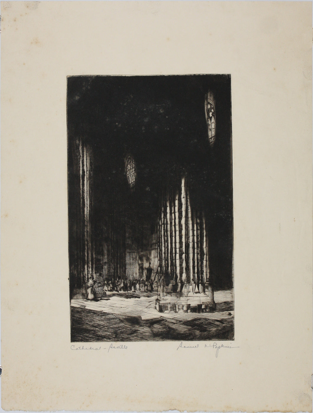 Samuel Kerness Popkins. Cathedral, Seville. Drypoint. C. 1936.