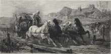 Load image into Gallery viewer, Christian Adolph Schreyer, after. Wallachian team. Etching by William Unger. 1880.
