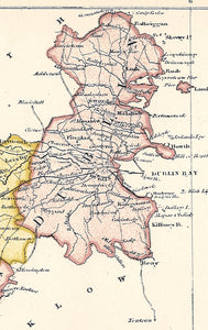 Alfred Adlard. Map of Dublin & Kildare, Ireland. 1841/1873.