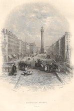 Load image into Gallery viewer, Thomas Creswick , after. Sackville Street. Dublin. Engraving by Henry Wallis. Early 19 century.
