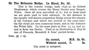 Abraham Le Blond. The Britannia Bridge.  Baxter print. 1850-1854.